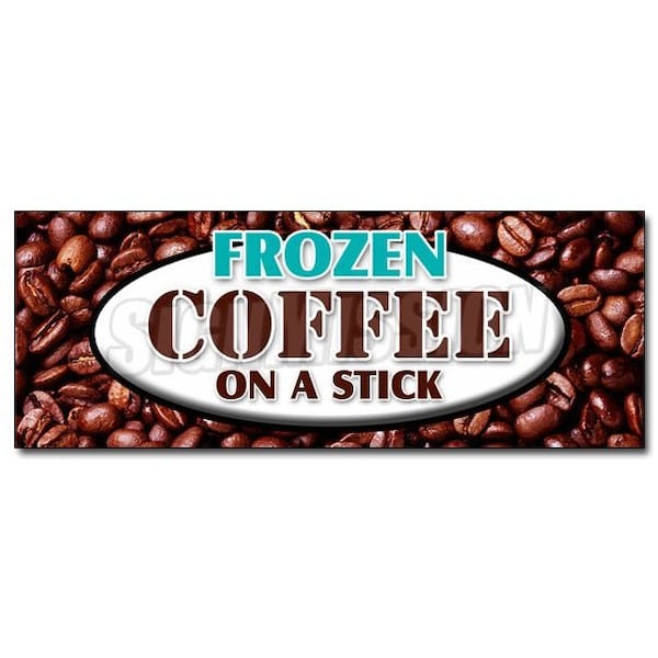 Signmission FROZEN COFFEE ON STICK DECAL sticker iced frozen frappuchino popsicle, D-48 Frozen Coffee On Stick D-48 Frozen Coffee On A Stick - main